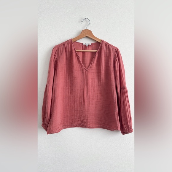 Madewell Shirred Neck Balloon Sleeves - Picture 4 of 10